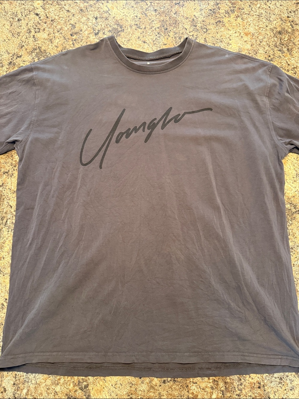 YoungLA Short Sleeve Crewneck T-Shirt in Charcoal with Black Script